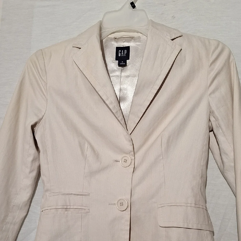 3/$20-GAP Beige Cotton Blazer, Sz 4, NWOT - Picture 3 of 15